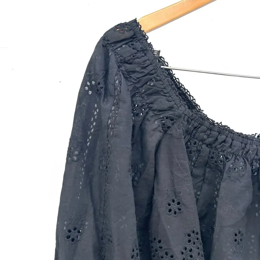 New Anthropologie Mable The Label Black Romantic Lace Blouse Boho Top Small